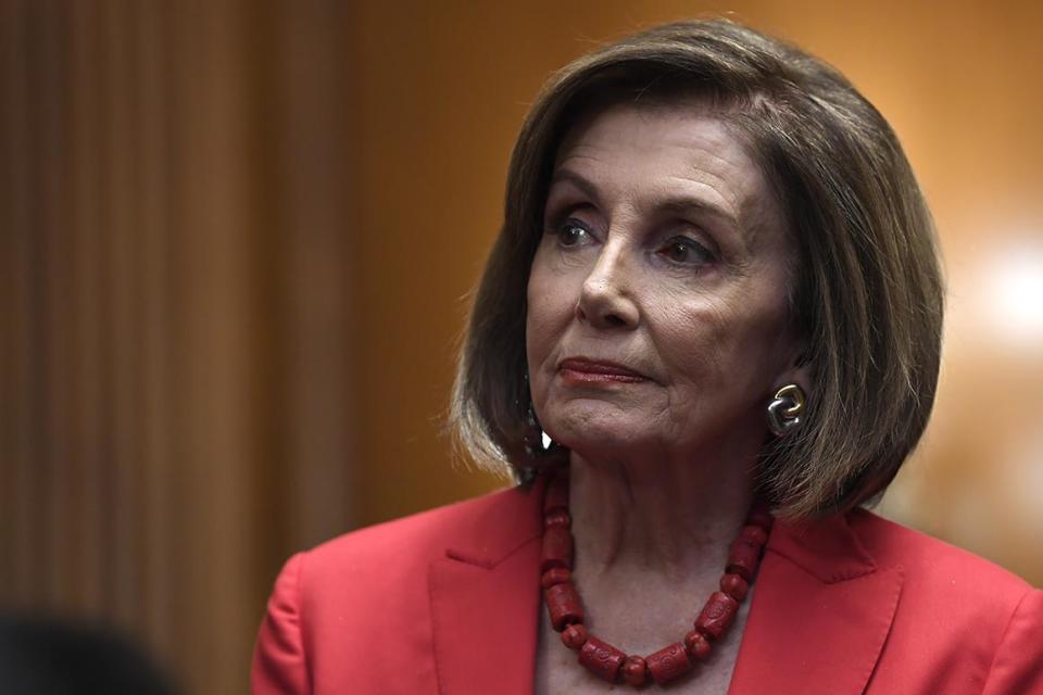 House Speaker Nancy Pelosi of Calif., listens as she waits for her turn to speak at an event on Capitol Hill in Washington, Tuesday, Nov. 12, 2019, regarding the earlier oral arguments before the Supreme Court in the case of President Trump's decision to end the Obama-era, Deferred Action for Childhood Arrivals (DACA), program. (AP Photo/Susan Walsh)