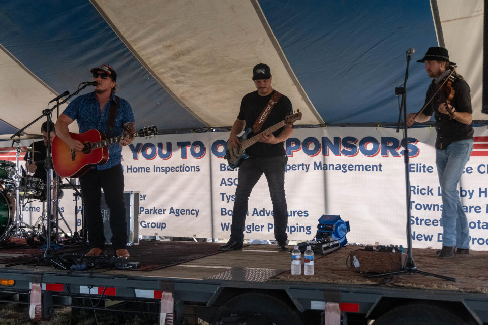 The Teague Brothers perform for the crowd Saturday at the Homeless Heroes Bike Run in Amarillo.