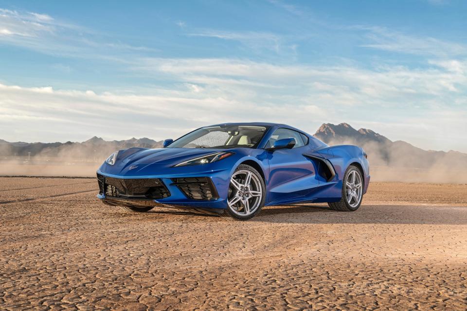 This photo provided by General Motors shows the 2022 Chevrolet Corvette, which has a mid-engine layout in its current incarnation.