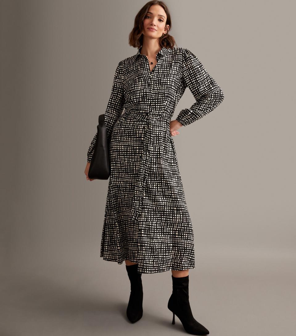 Belted check midi dress from New Look. 