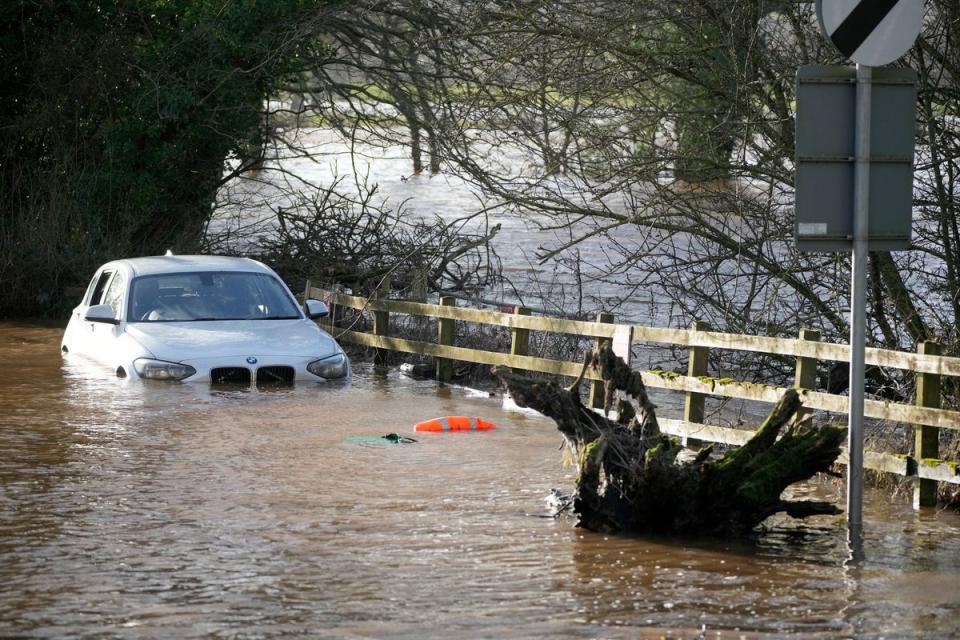 The River Eden burst its banks near Warwick Bridge in Carlisle (Getty Images)