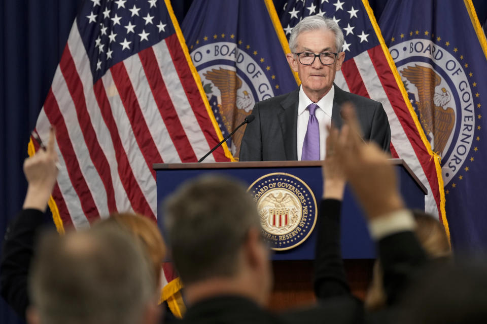 Federal Reserve Chairman Jerome Powell speaks during a Federal Reserve Board press conference in Washington, Wednesday, March 20, 2024.  (AP Photo/Susan Walsh)