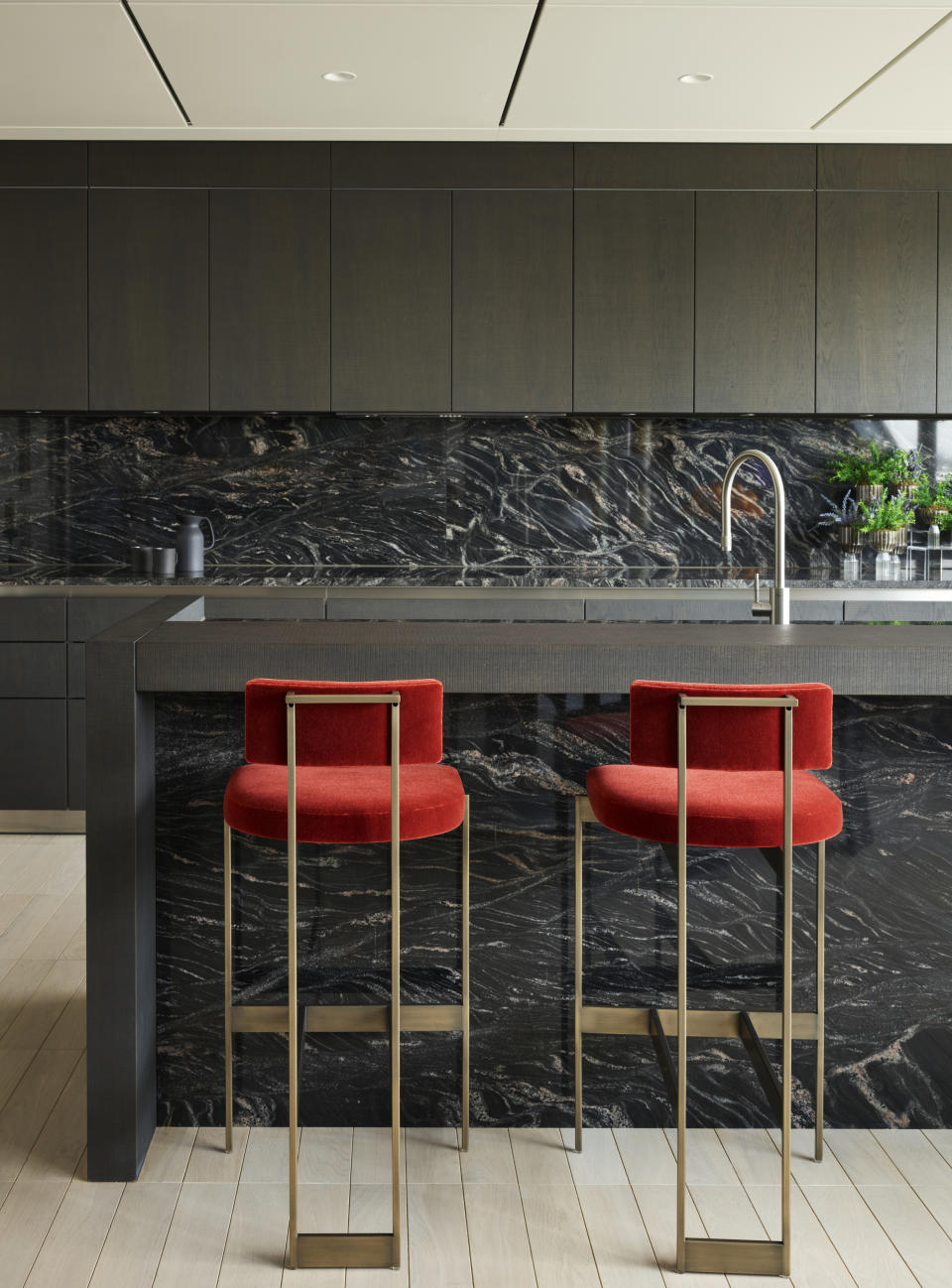 Black granite countertop