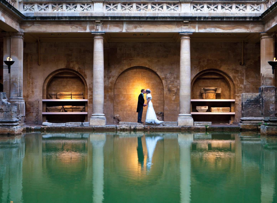 <p>If this picture doesn’t make you want to get married at the roman baths immeadiately, then maybe our description will. The site dates back around 2000 years and is a World Heritage site. The huge, scaling ceilings will make you feel a bit like you’re in Beauty and the Beast (although maybe don’t tell your fiancé that).<br><em>[Photo: Roman baths]</em> </p>