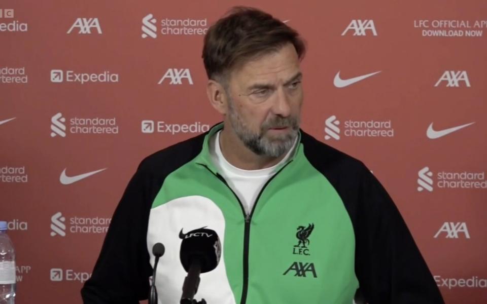 Jurgen Klopp at a press conference after announcing his departure