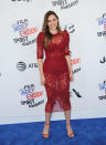 <p>The <em>Ingrid Goes West</em> star showed some skin in a red illusion dress with matching heels. (Photo: Getty Images) </p>
