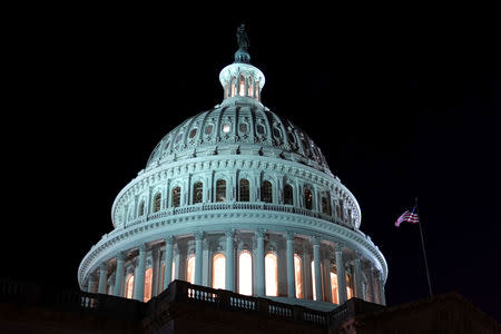 FILE PHOTO: U.S. Capitol is seen as President Donald Trump delivers his State of the Union address to a joint session of Congress in Washington, U.S., February 5, 2019. REUTERS/Yuri Gripas/File Photo