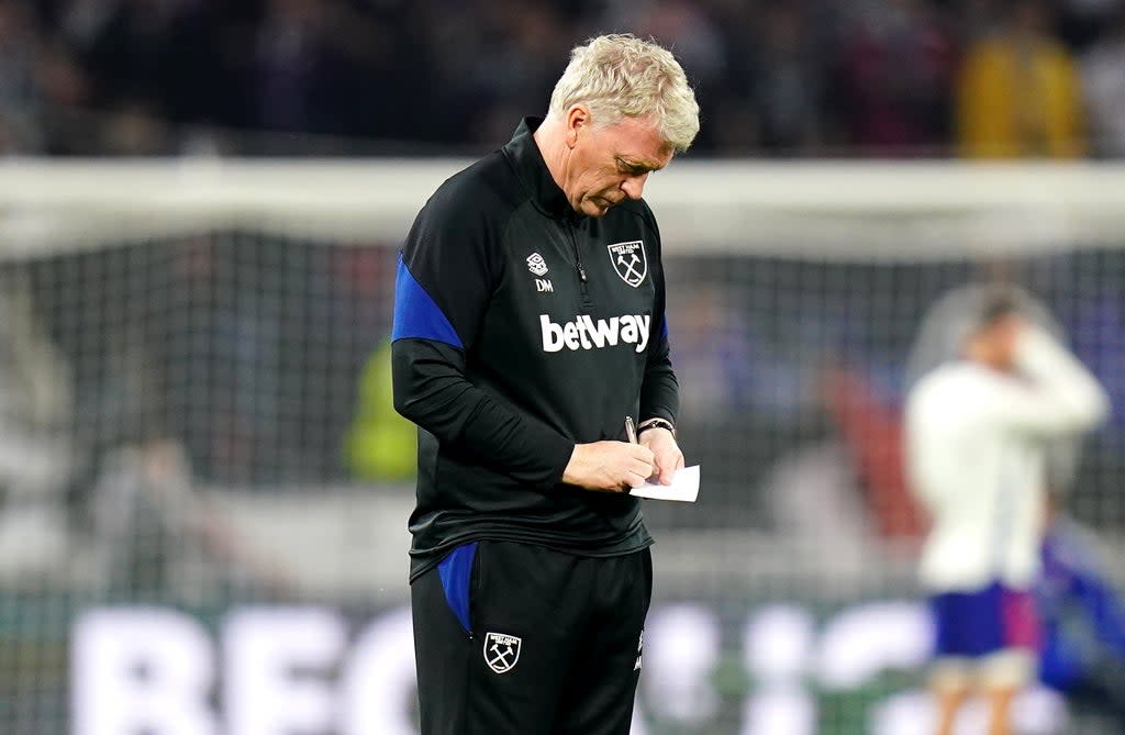 David Moyes has an injury crisis to deal with (Adam Davy/PA) (PA Wire)