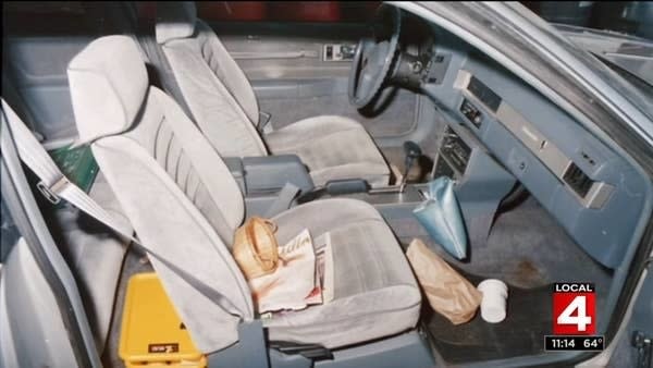 inside of her car