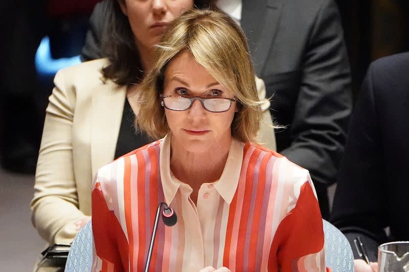 U.S. Ambassador to UN Craft attends Security Council meeting about situation in Syria in New York City