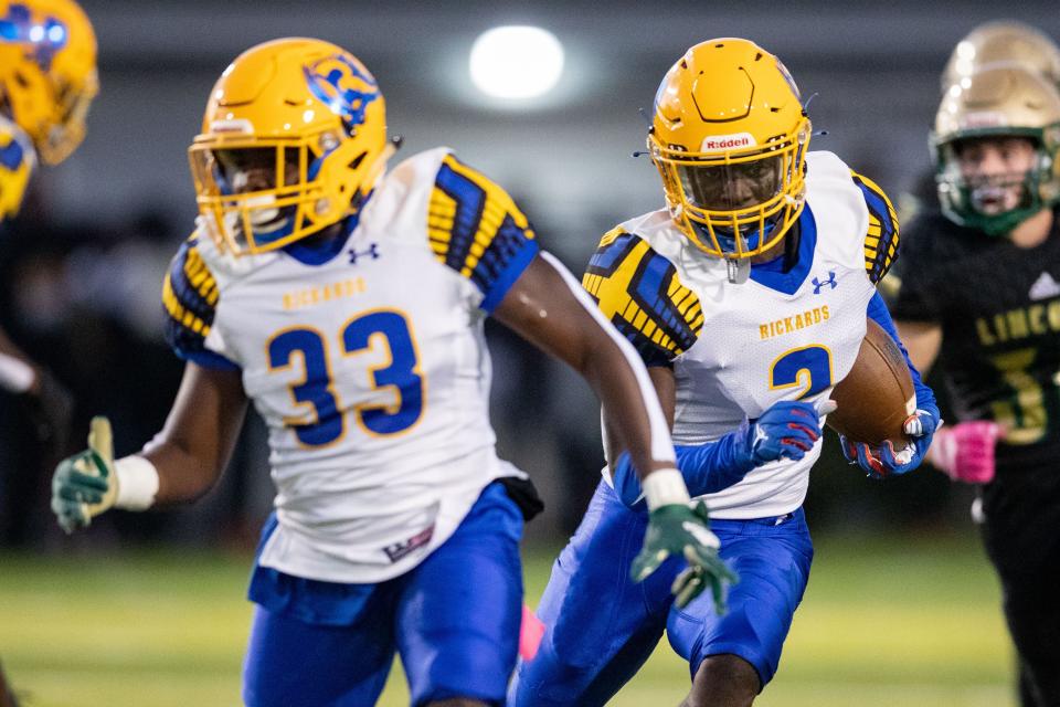The Rickards Raiders defeated the Lincoln Trojans 19-7 at Gene Cox Stadium on Friday, Oct. 14, 2022.