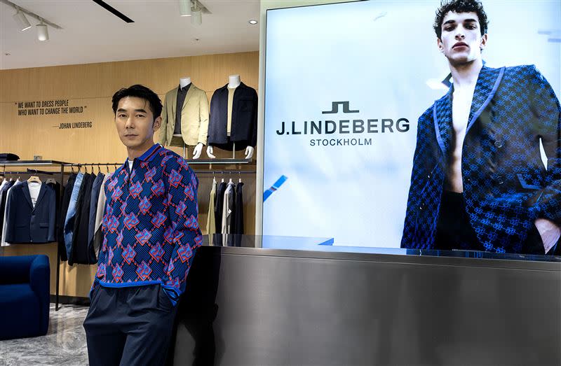 李李仁穿著J.LINDEBERG服飾。（圖／品牌業者提供）