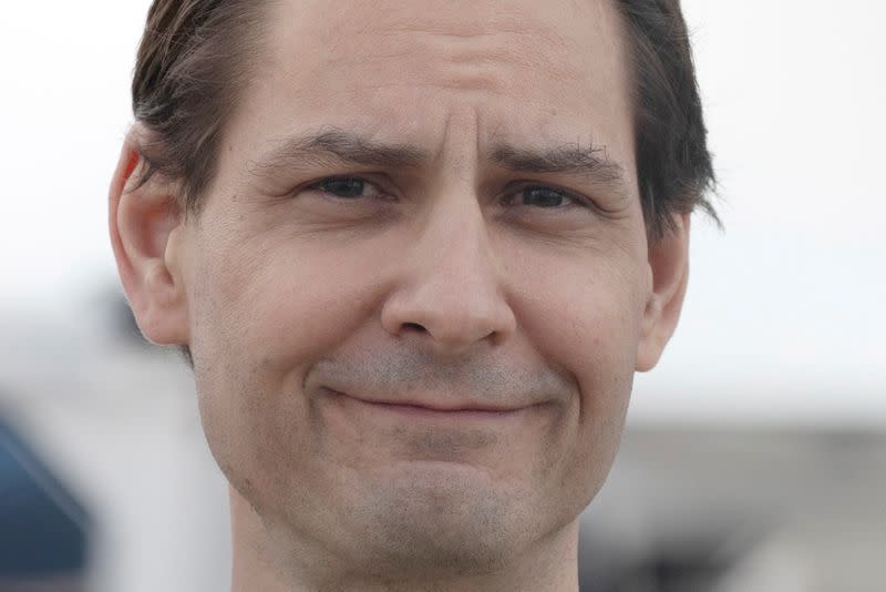 Former diplomat Michael Kovrig arrives after release from China