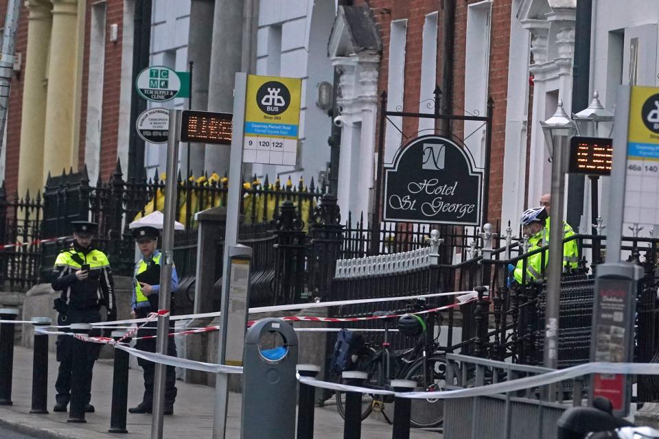 The scene in Dublin city centre after five people were injured (PA)