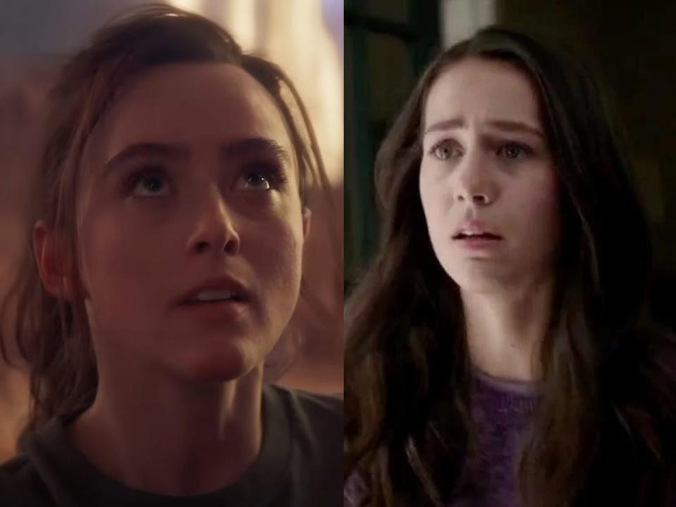 Kathryn Newton as Cassie in "Quantumania" and Emma Fuhrmann as Cassie in "Avengers: Endgame."