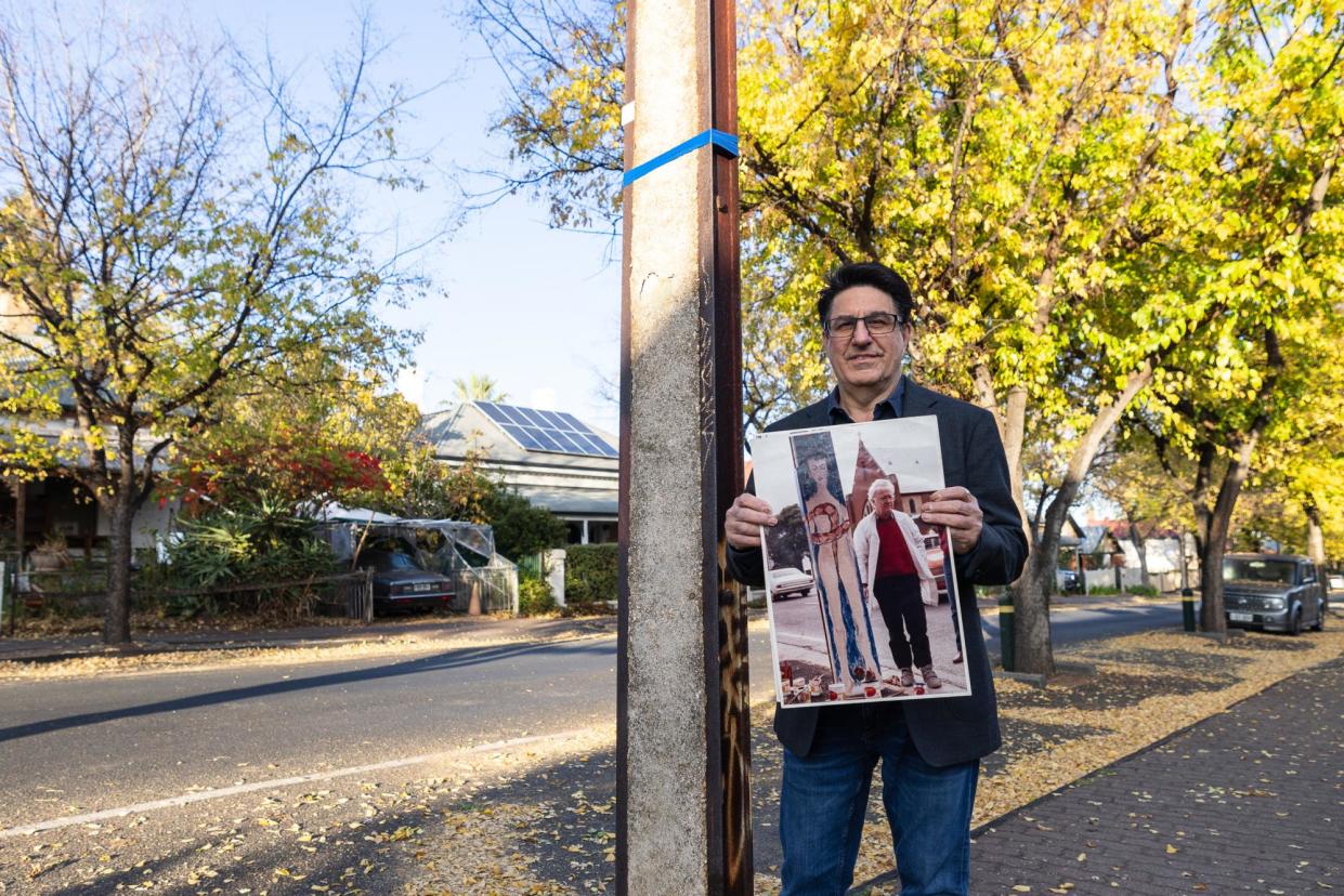 <span>‘It’s probably worth a considerable amount of money’: the Clifton Pugh Stobie pole was unveiled at the opening of Don Violi’s Adelaide salon.</span><span>Photograph: Sia Duff/The Guardian</span>