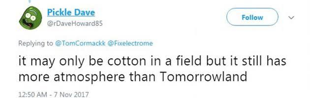 Apparently these tweeters would prefer to party in a cotton field. Source: Twitter