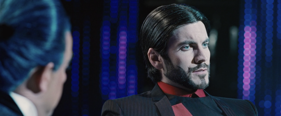 Seneca Crane being interviewed by Caesar