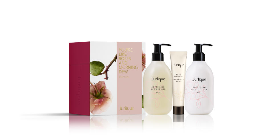 <p>Have your mum smelling and feeling like roses at her desk with this floral set. Photo: Supplied </p>