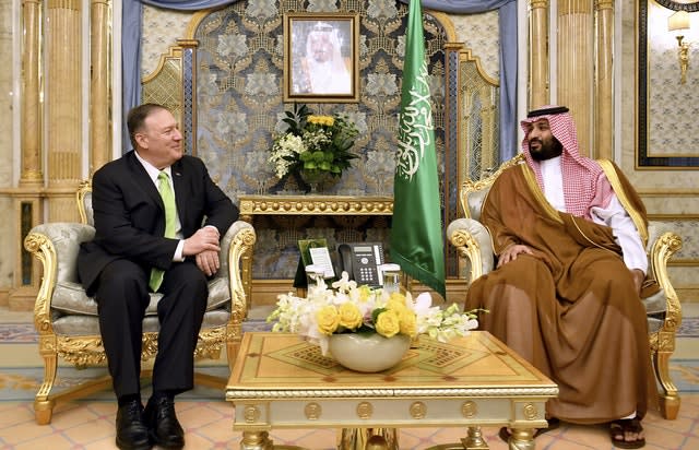 Mike Pompeo with Crown Prince Mohammed bin Salman in Jeddah