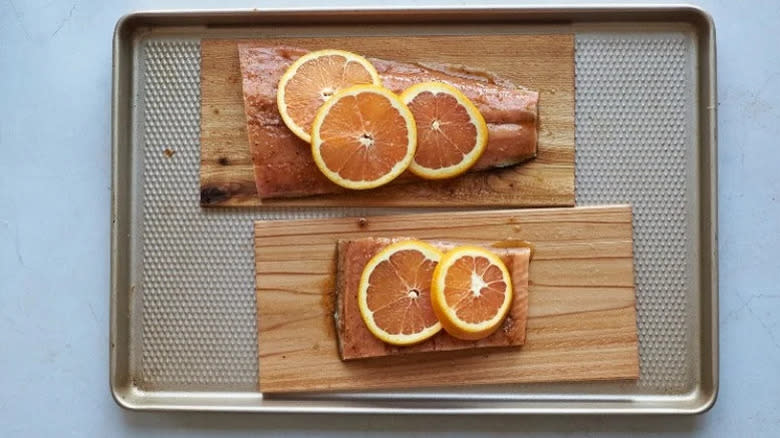 cedar plank salmon