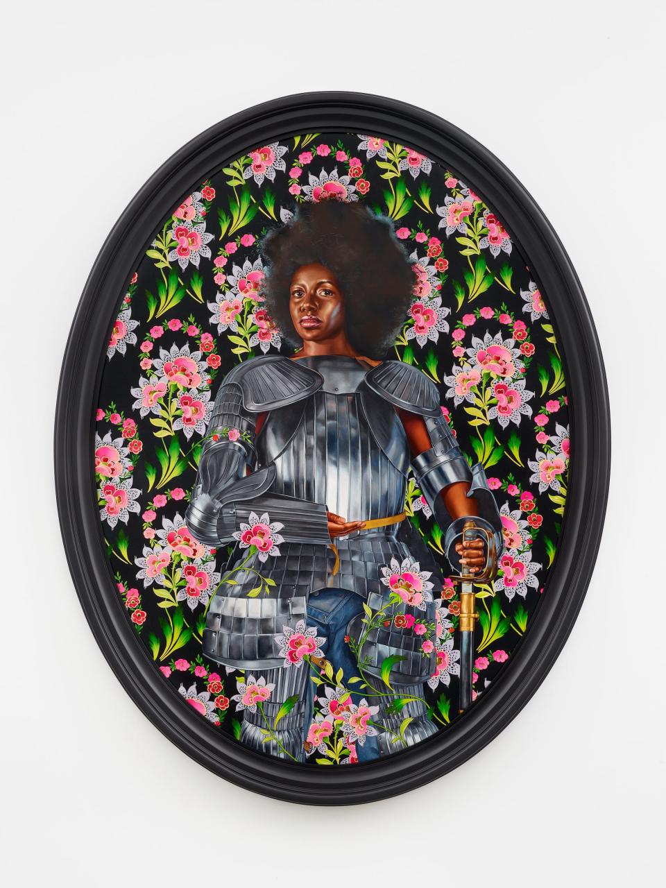 Kehinde Wiley's "Portrait of Nelly Moudime" is in the "Black American Portraits" show at the Memphis Brooks Museum of Art.