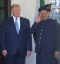 U.S. President Trump welcomes Pakistan’s Prime Minister Khan at the White House in Washington