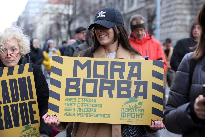 Protest against the replacement of two deputy prosecutors, in Belgrade