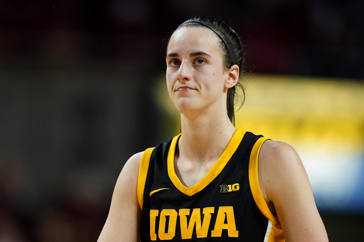 If Iowa guard Caitlin Clark declares for the 2024 WNBA Draft, the Indiana Fever have the No. 1 pick for the second season in a row. (AP Photo/Charlie Neibergall)