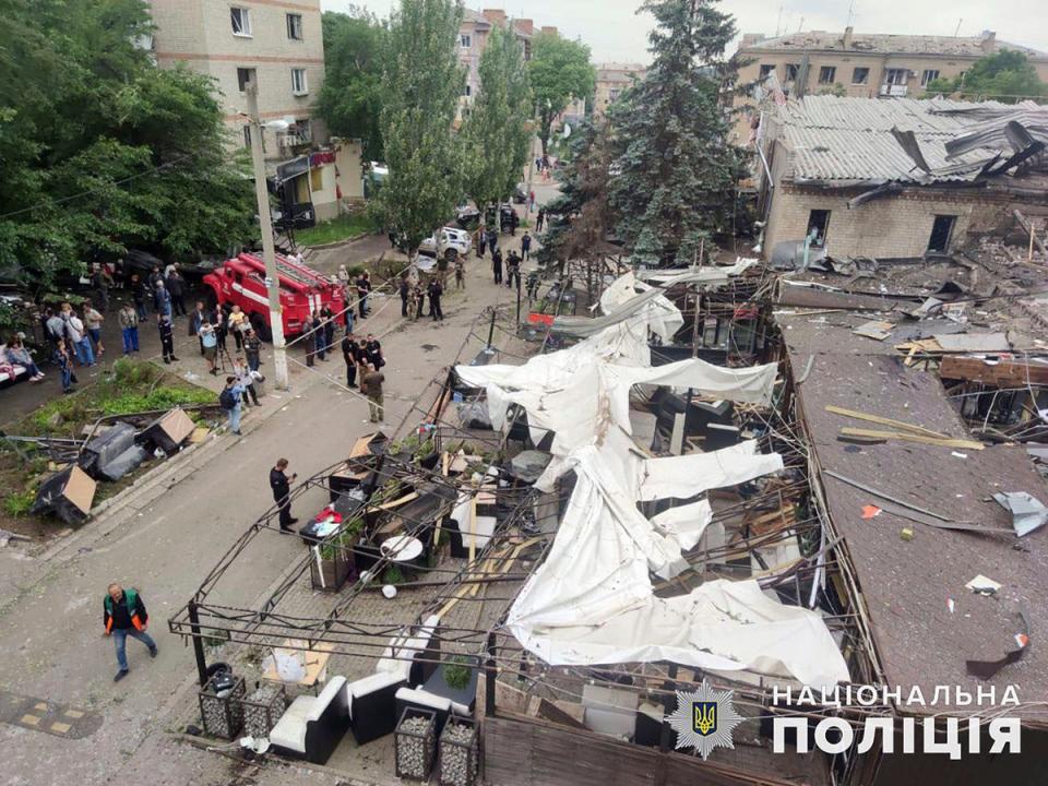The  restaurant was destroyed in the attack (AP)