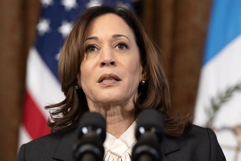 U.S. Vice President Kamala Harris will travel to North Carolina Thursday to announce $20 billion in grants for clean energy projects. Photo by Ron Sachs/UPI