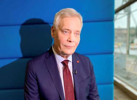 Social Democratic Party leader Antti Rinne listens during an interview in Helsinki, Finland April 9, 2019. Picture taken April 9, 2019. REUTERS/Attila Cser