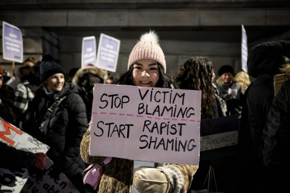 Reclaim the Night protesters march in London (Angela Christofilou)