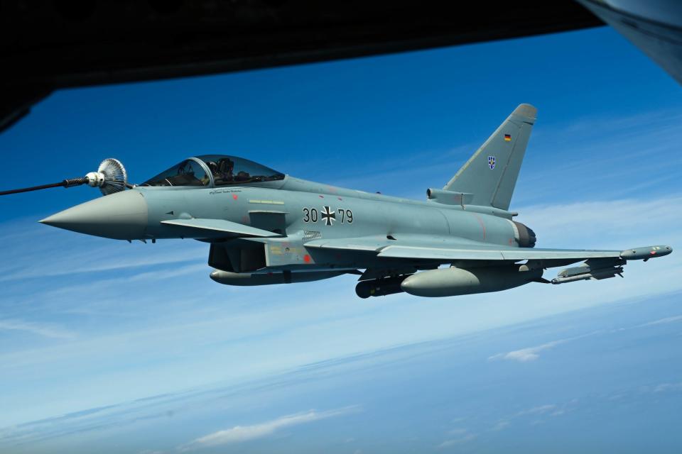 German Eurofighter Typhoon fighter jet KC-135 tanker