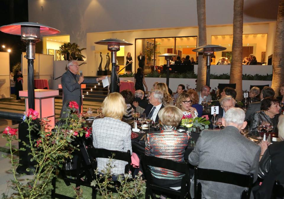 The American Friends of the Israel Philharmonic Orchestra held a 2019 gala at a private home in California. <a href="https://www.gettyimages.com/detail/news-photo/richard-ziman-speaks-at-the-american-friends-of-the-israel-news-photo/1151090111?adppopup=true" rel="nofollow noopener" target="_blank" data-ylk="slk:Tasia Wells/Getty Images;elm:context_link;itc:0;sec:content-canvas" class="link ">Tasia Wells/Getty Images</a>