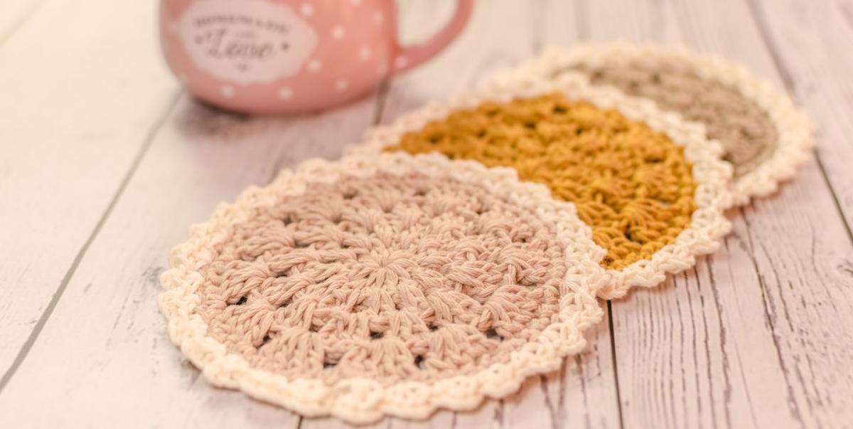 Cute coasters are the perfect evening crochet project