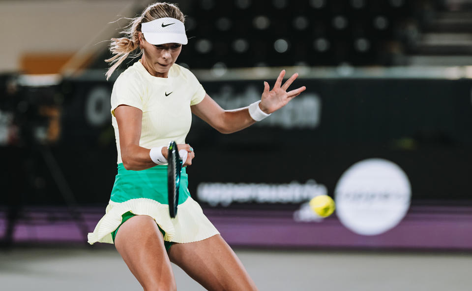 Katie Boulter, pictured here at the Linz Open.