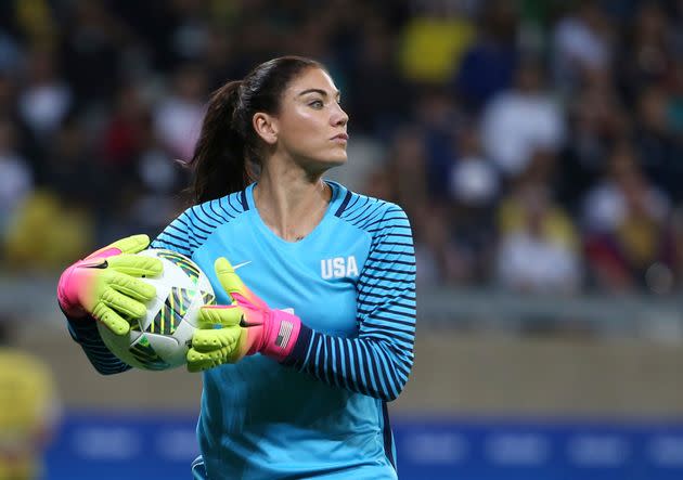 Former U.S. Women’s National Team star goalkeeper Hope Solo was arrested after police say she was found passed out behind the wheel of a vehicle in North Carolina with her two children inside.  (Photo: AP Photo/Eugenio Savio, File)