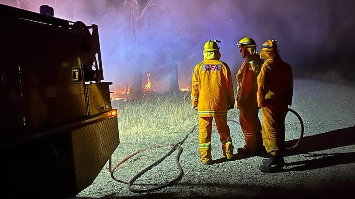 Pound Creek Brigade are in a Long Haul Strike Team deployed to Raglan southwest of Avoca to fight the current Beaufort fires. Picture: Pound Creek Brigade/ Facebook,