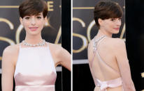 Actress Anne Hathaway arrives at the Oscars. (Credit: Getty)