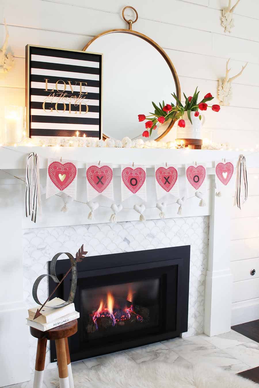 book page banner valentines day decor