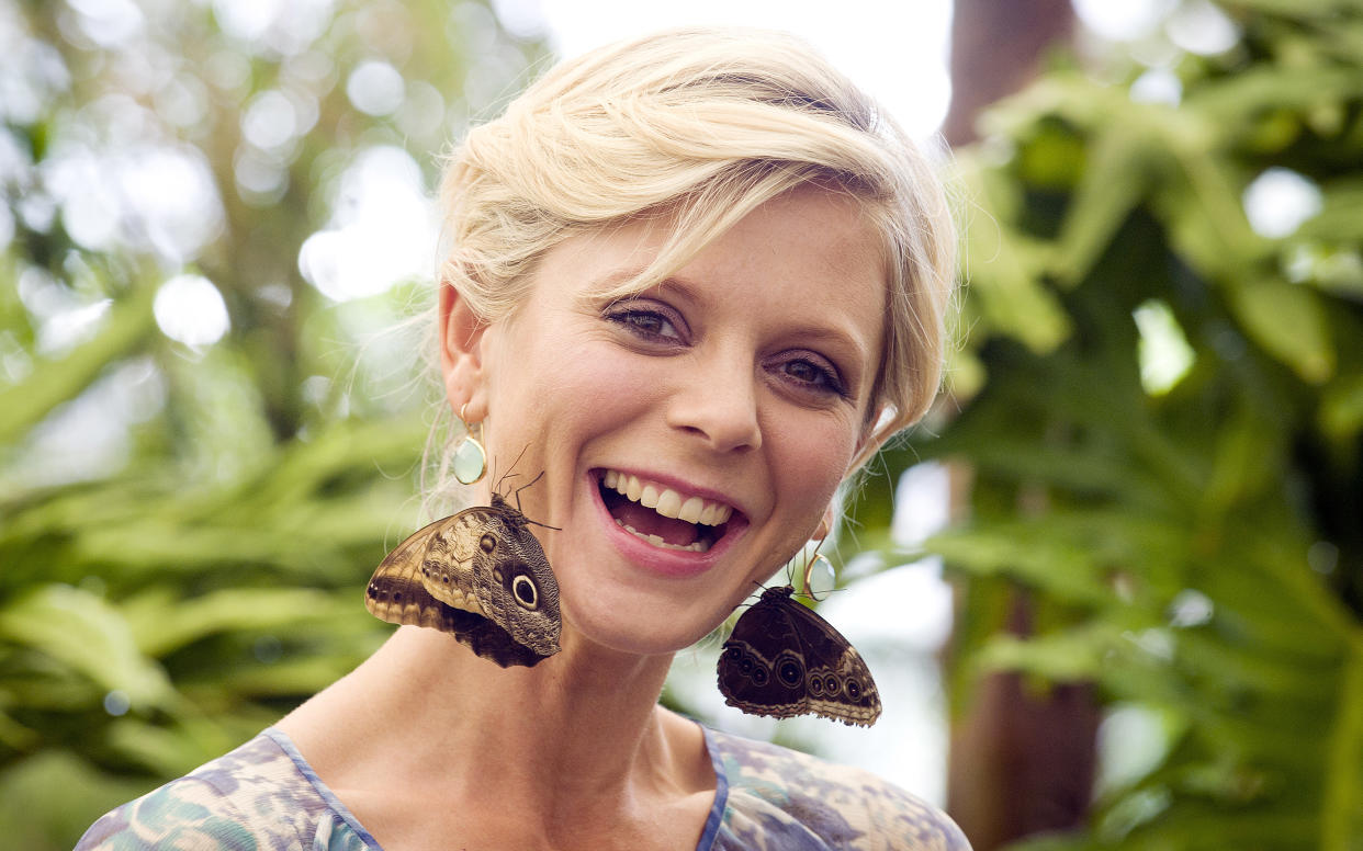 The actress, pictured here with a pair of friendly butterflies, is certainly well-travelled - Mike Marsland