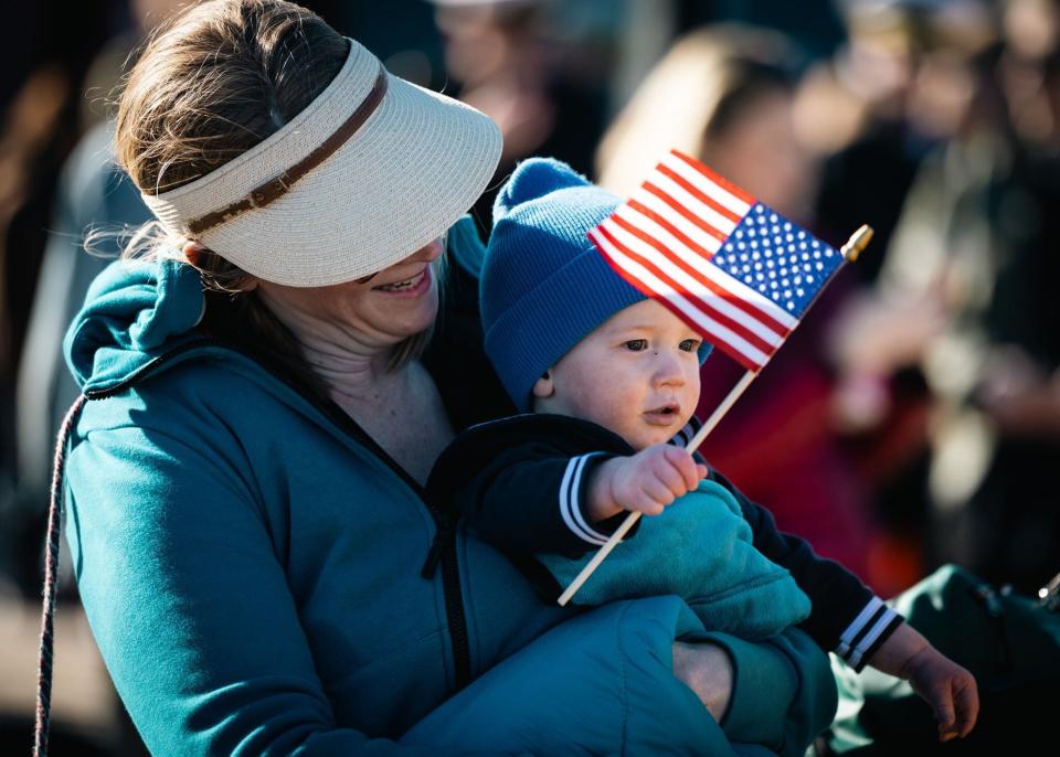 Family eagerly awaits the crews return home from an eight-month deployment in the Mediterranean.