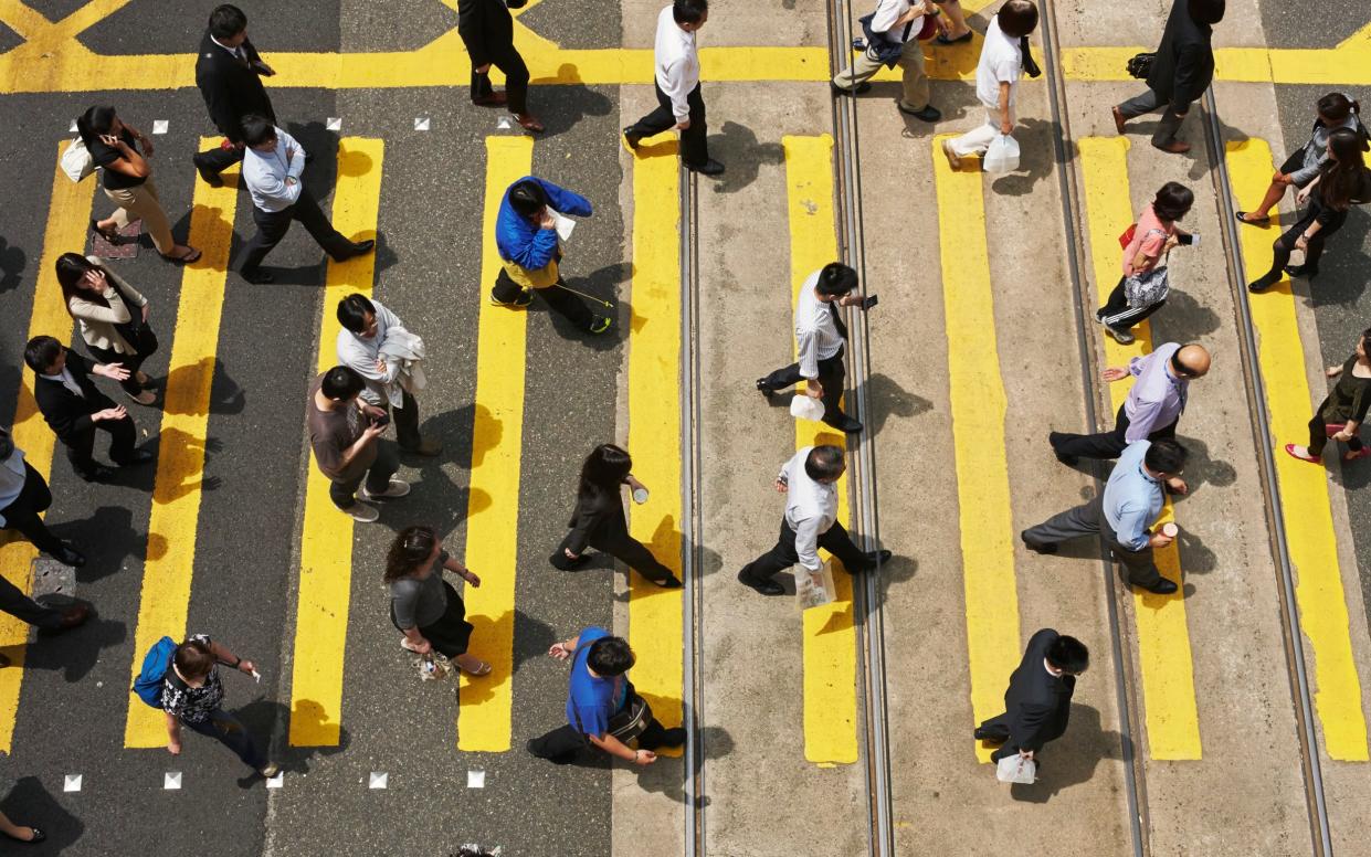 zebra crossing on Des Voeux Road, Central, Hong Kong - Digital Vision 