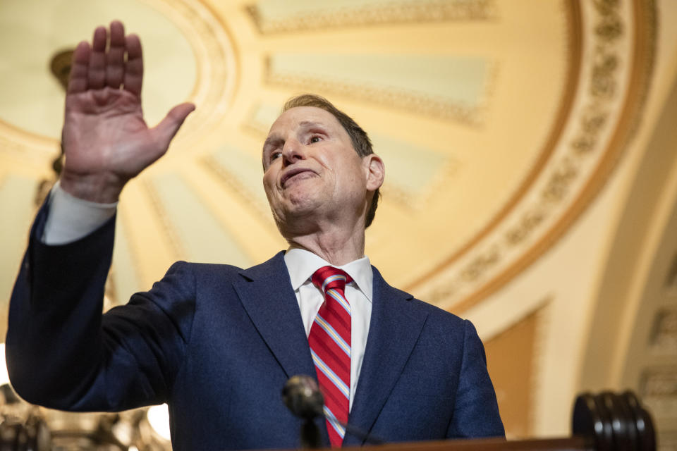 Sen. Ron Wyden (D-Ore.), the top Democrat on the Senate Finance Committee, which oversees unemployment insurance, complained about the U.S. Labor Department's guidelines for expanded unemployment benefits. (Photo by Samuel Corum/Getty Images) (Photo: Samuel Corum via Getty Images)