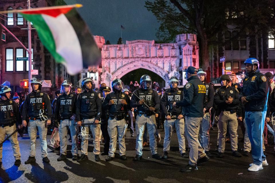 NYPD outside CCNY, April 30, 2024.