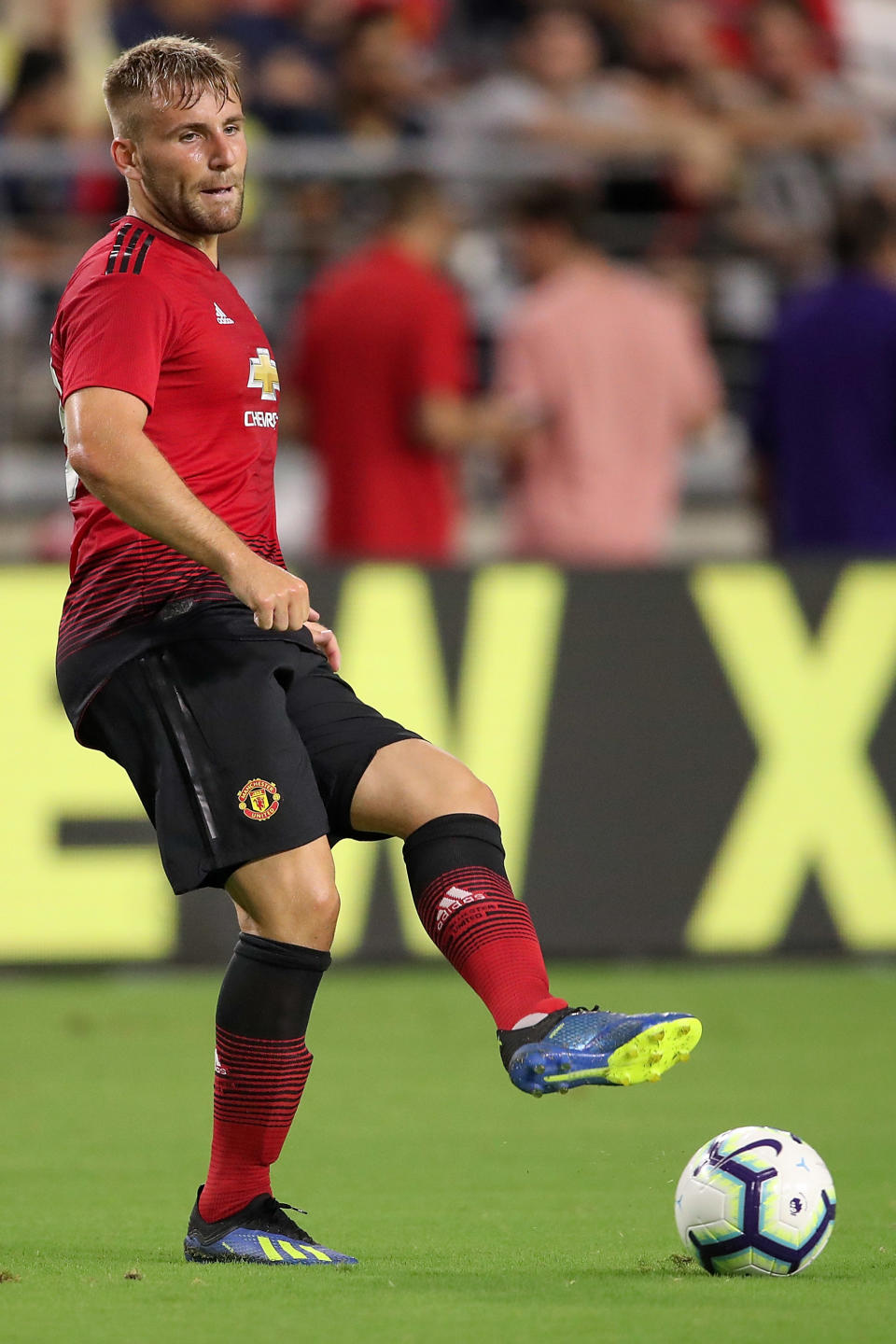 Luke Shaw during the International Champions Cup game at the University of Phoenix Stadium on July 19, 2018 in Glendale, Arizona.