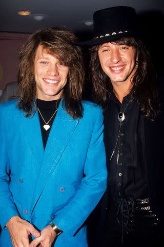 <p>Ke.Mazur/WireImage</p> Bon Jovi frontman Jon Bon Jovi and former guitarist Richie Sambora