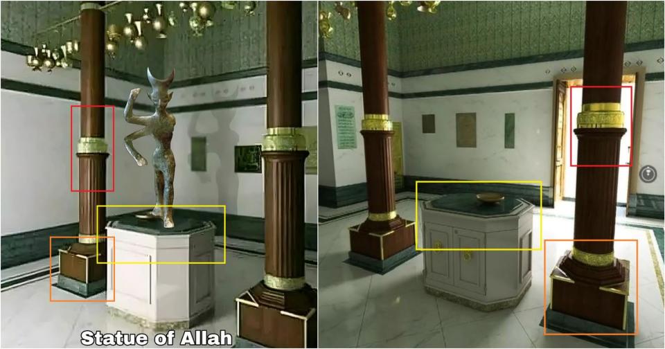 <span>A screenshot comparison of the false image (left) and the original image (right) highlighted by AFP</span>