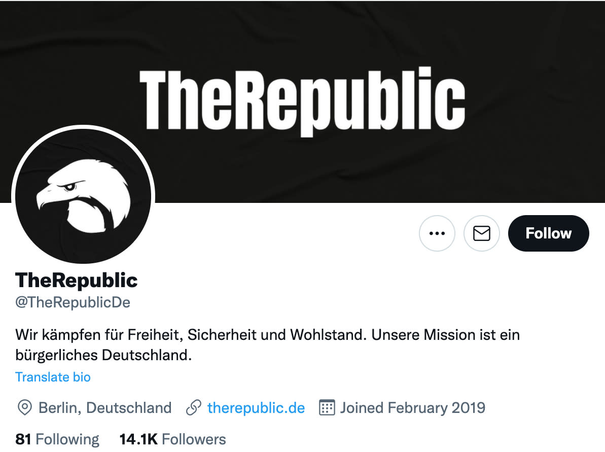 "TheRepublic" macht vor allem auf Twitter von sich reden (Bild: Screenshot/Twitter)